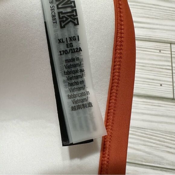 VICTORIA’S SECRET PINK PUSH UP TRIANGLE ORANGE RING SWIMSUIT BIKINI TOP NWT XL‎ - Picture 6 of 8